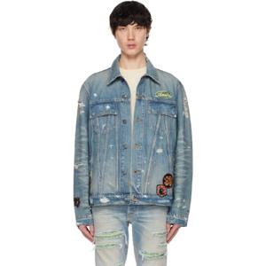 아미리 청자켓 블루 빈티지 페가수스 데님 트러커 재킷 251886M177006