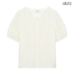 [ab.f.z/신상] 레이스 핀턱 주름 라운드 블라우스 (AFZ2MB34A)
