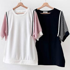 [아이우먼]빅사이즈레이어드티 U178L505 리핀가오리줄지요꼬티 BS