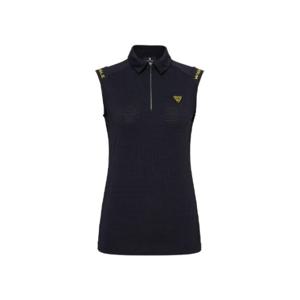 와이드앵글골프민소매 KQJ WWM25240Z1 TO 니트 포인트 반집업 슬리브리스 L (Black)