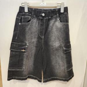 애플핑크 HC06 5부 워시드 데님 버뮤다 카고 팬츠 APP9U305 GSB