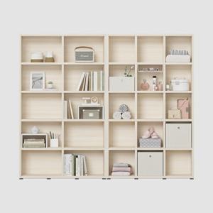 한샘 샘 와이드책장 5단 120cm+샘 책장5단 120cm 시공 set (컬러