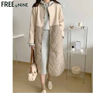 [프리나인]배색누빔패딩코트FRJ34006A
