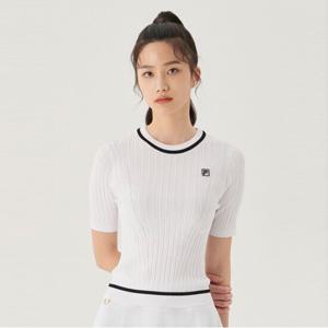 [FILA] 니트 사선 라운드 티셔츠 (FS2RSG2371F_WHI)
