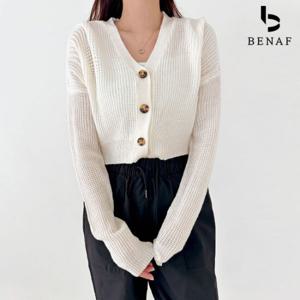 [베나프]하찌 단추 크롭가디건_FF1GD001