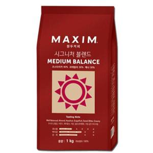맥심 시그니처 블렌드 미디엄밸런스 원두커피 1kg