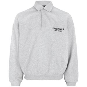 피어오브갓 에센셜 24FW 그레이 로고 플리스 폴로 스웨트셔츠 192HO244398F
