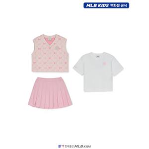 [MLB키즈US] (7FS1MD253-50IVS) 여아 다이아 모노그램 베스트 반팔 3 SET 아동세트 키즈세트