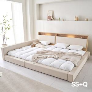 아씨방가구 릴렉스업 저상형 LED 수납 밸런스 패밀리침대 SS+Q 독립