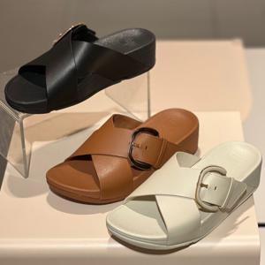 핏플랍 25S/S 루루 버클 레더 크로스 여성 슬라이드 FFSO5E258 3종택일