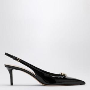 VALENTINO GARAVANI 슬링백 V로고 더 볼드 블랙 에나멜 가죽 펌프스 5W2S0JB7LHS/XH_VALE-0NO