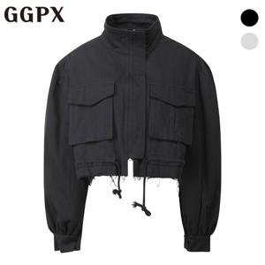 [GGPX] 퍼프 컷팅 크롭 야상 점퍼 (GP2JP009F)