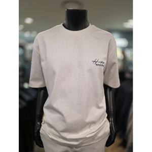 [바쏘옴므][바쏘옴므] Z2KR25A S/S 아이보리 백프린팅 세미오버