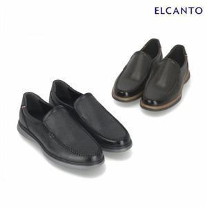 엘칸토  (LCMC06U439) 남성 체크무늬피 소가죽 슬립온 3cm