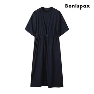 [보니스팍스] 센터 스트링 라운드넥 바스락 롱 원피스 (XP5OP023M0)