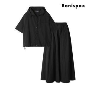[보니스팍스] 바스락 후드 블라우스 밴딩 스커트 투피스 (XP5ST003M0)