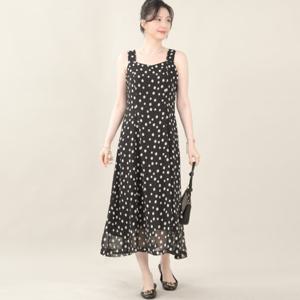 애비뉴투지 엄마옷 도트 쉬폰 스퀘어넥 여름 나시 롱 원피스 빅사이즈 K06559