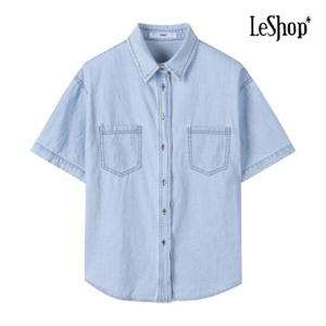 [르샵] 빈티지 포켓 데님 반팔 셔츠 (BP5BL034A)