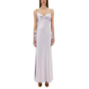 SELF-PORTRAIT SATIN MAXI DRESS SS25-252X-L_LILAC