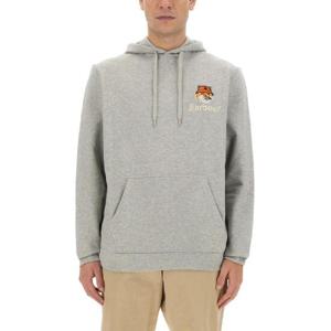 MAISON KITSUNE X BARBOUR 후드티와 여우 머리 MOL0569_GY52