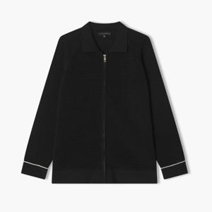 리버클래시 25S/S 블랙 메쉬조직 라인 배색 니트 집업 LLS51570