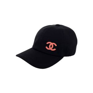 [엘러브] 새상품 샤넬 24C 자수 CC로고 볼캡 블랙/코랄 5ET0873