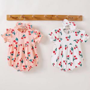 [조이멀티]톡톡 체리 반팔 바디슈트와 헤어밴드 204354