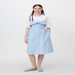 프런트 셔츠 저지 원피스