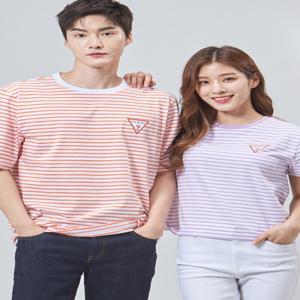 [게스] 유니 스트라이프 세미오버 반팔티 NM2K9361