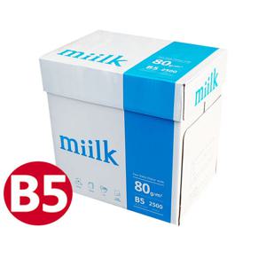 밀크 밀크 B5 복사용지 B5용지 80g 2500매 1박스