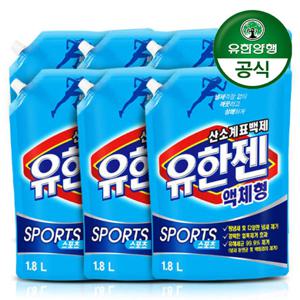 유한양행 [유한양행] 유한젠 스포츠 액체형 리필 1.8L x 6개 / 땀냄새 제거