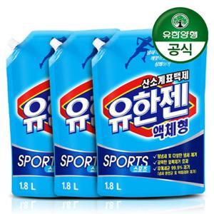 유한양행 [유한양행] 유한젠 스포츠 액체형 리필 1.8L x 3개 / 땀냄새 제거