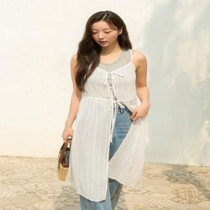 올리브데올리브 레이스 슬리브리스 레이어드 원피스 OH5MO5510