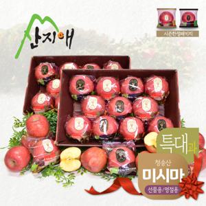 산지애 씻어나온 꿀사과 4kg 2box / 특대과  청송산 미시마  당도선별