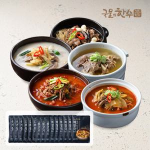 [국물의한수] 인기 탕 15팩 세트(육개장3+갈비탕3+뚝불3+사골우거지해장국3+사골황태해장국3)