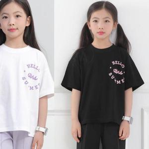[모데쯔]주니어 여름 썸머 반팔티 등교 10대 초등학생 여아