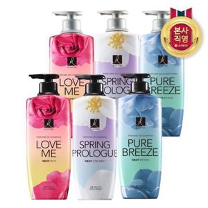 엘라스틴 퍼퓸 샴푸/린스 600ml x 6개 (러브미/퓨어브리즈/키스더로즈/스프링프롤로그)택1