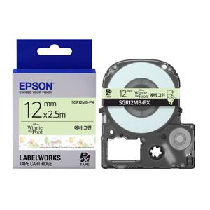 [EPSON] 곰돌이푸 정품 라벨테이프 에버그린 SGR12MB-PX
