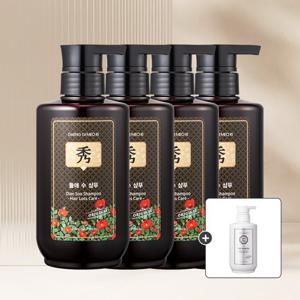 [댕기머리]중건성 모발용 들애수 샴푸 500ml 4개 + 한방 트리트먼트 500ml  증정