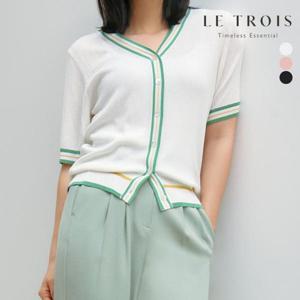 [루시앙][LE TROIS] 르투아 배색 니트 가디건 3종 택1