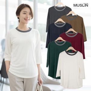 여성 엄마옷 면 라운드 7부 티셔츠 TS204023 중년여성의류/50대/60대/마담/빅사이즈/할머니옷