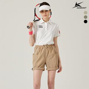 [코몽트] 여성 4부 롤업 밴딩 카고 팬츠