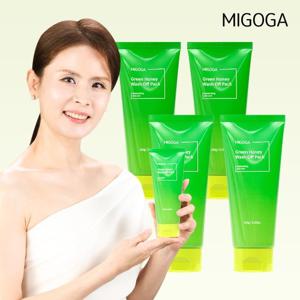 [대용량] 미고가 그린허니팩 150g X 4통 녹두 오이 꿀팩 임채원 워시오프팩