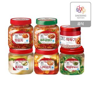 종가 PET김치 6종(겉절이,깍두기,동치미,나박김치,맛김치,백열무) 2개 골라담기