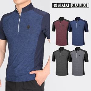 승부사 남성 배색 집업 반팔 티셔츠(SI31LT032M)