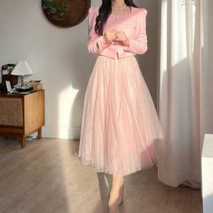 [엘린무드]르망 화사한 밴딩 롱 맥시 이중 샤 데일리 여행 여신 파티 스커트(3color)