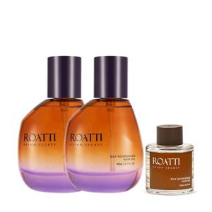 JMW 로아띠 실크 너리싱 헤어 오일 전문가용 헤어 에센스 80ml 2개 + 미니어처 15ml