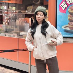 [엘클로] 데일리룩 추천아이템 하이넥 후리스 후드 집업 자켓