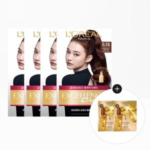 [로레알파리] 엑셀랑스 크림 염모제 4개+오일 샤쉐 2매(랜덤)