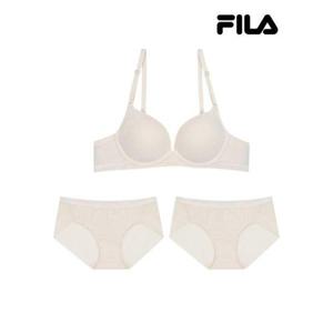 [휠라 언더웨어]아웃핏 파스텔 샌드화이트 브라1+팬티2 (FI4BAF2441FSWH_2SKU)